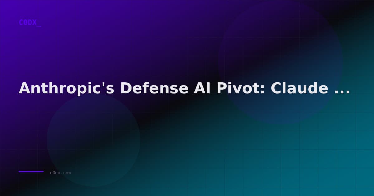 Anthropic's Defense AI Pivot: Claude Enters Military Applications